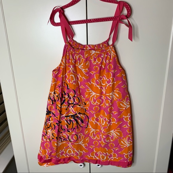 Girl’s Hanna Andersson Ribbon Tie Shift Dress - Picture 1 of 14